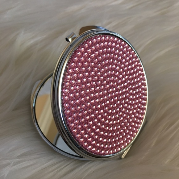Compact mirror crystal pink purse metal double - Picture 6 of 8